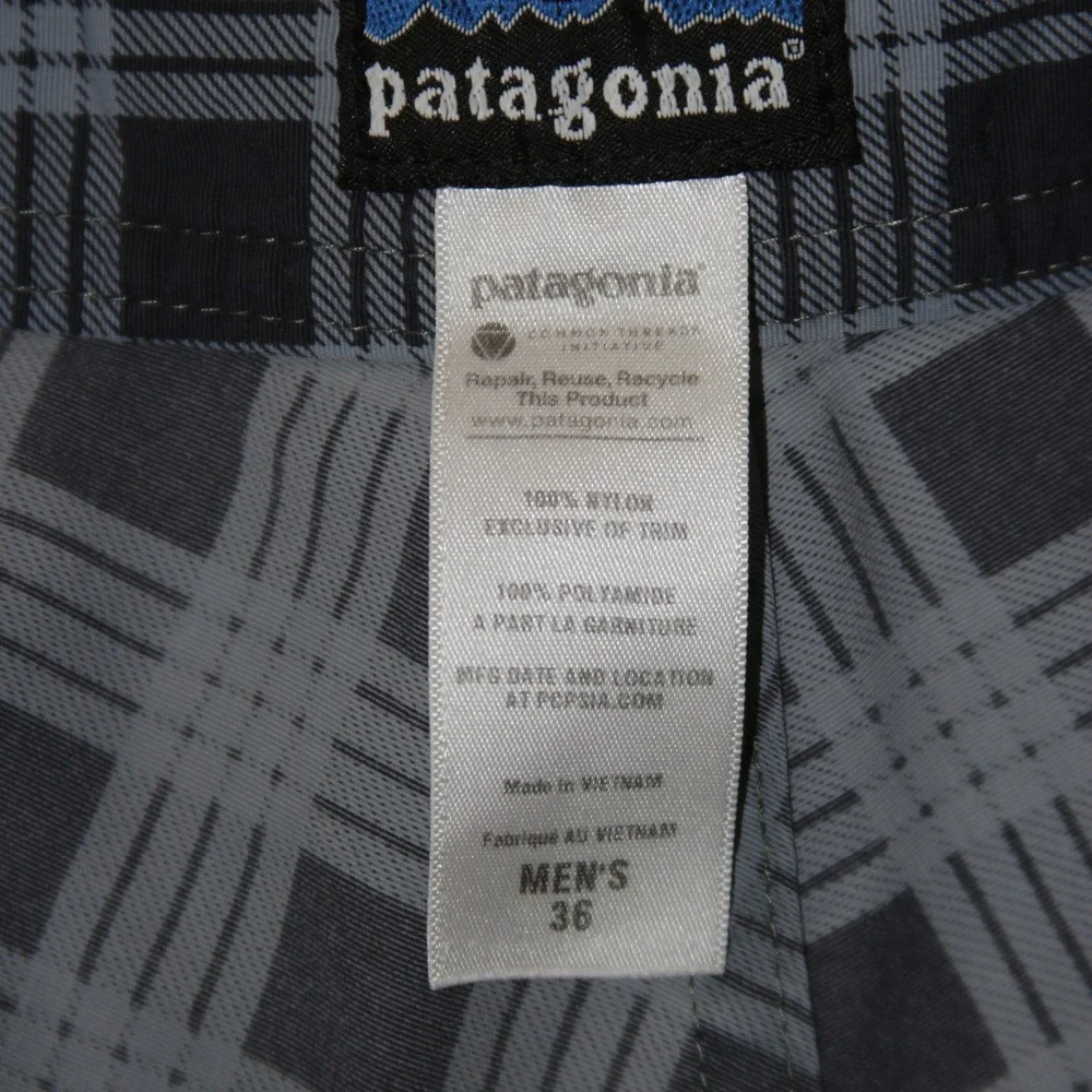 Patagonia Board Shorts Mens‎ 36 Gray Plaid Swim Trunks Hiking Gorpcore